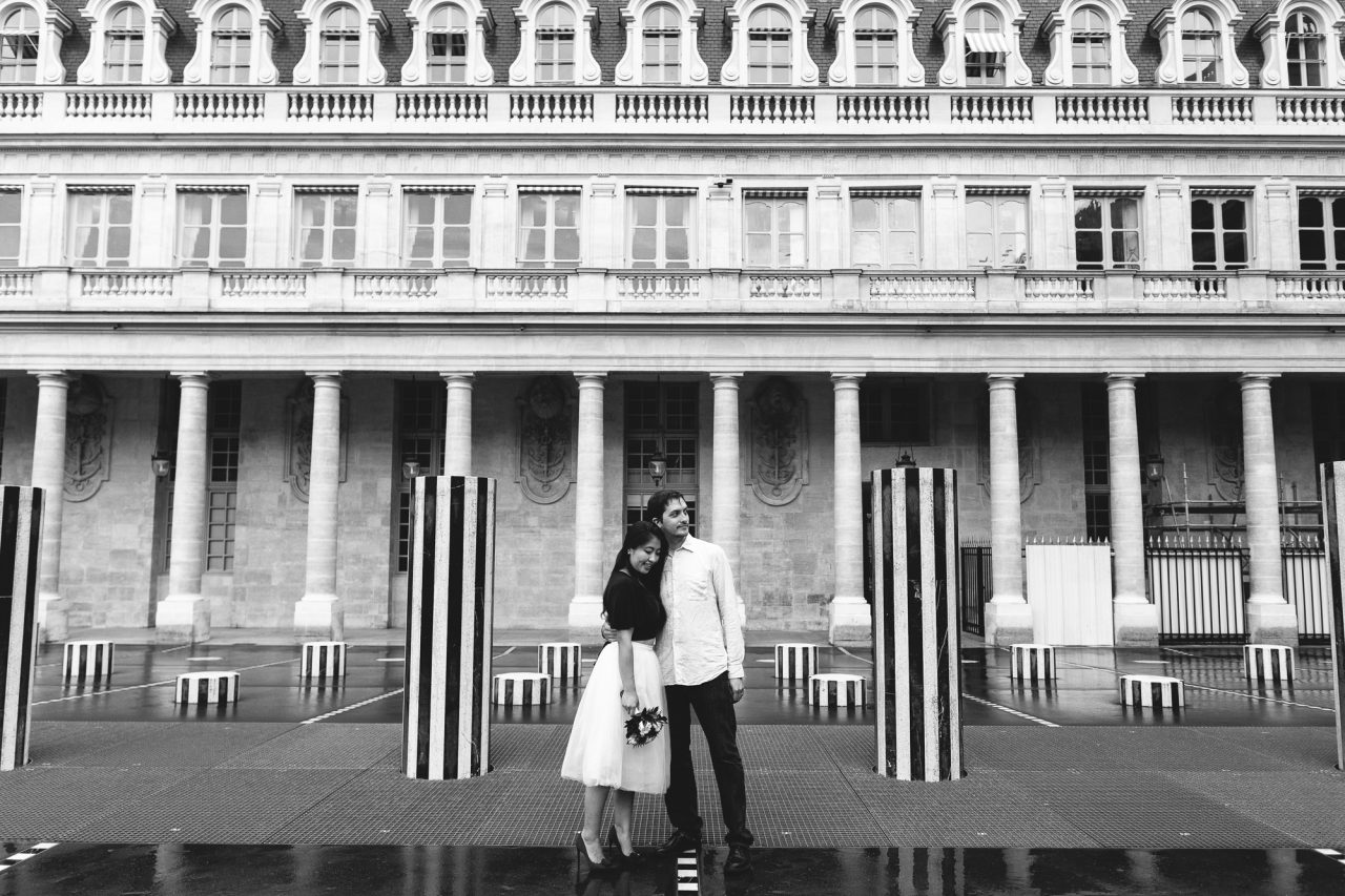 Black & White Couple Photography Palais Royal Paris