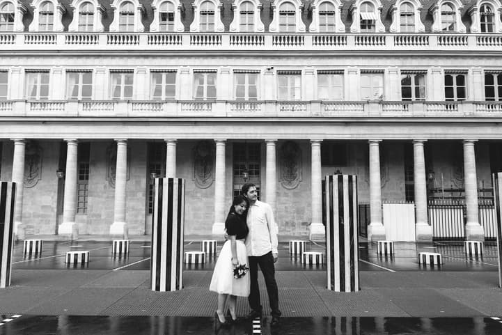 Black & White Couple Photography Palais Royal Paris