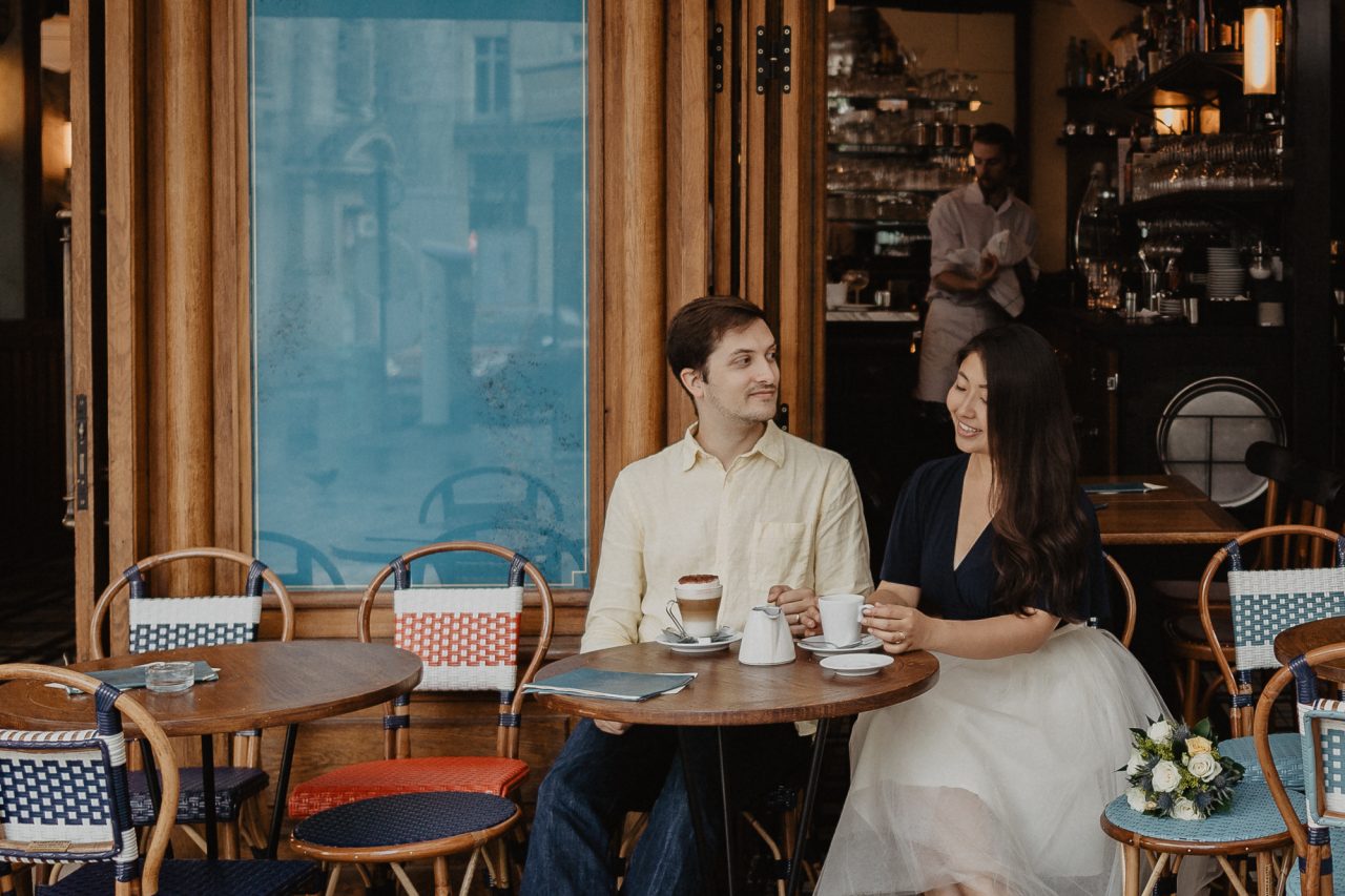 Couple in a Parisian cafe