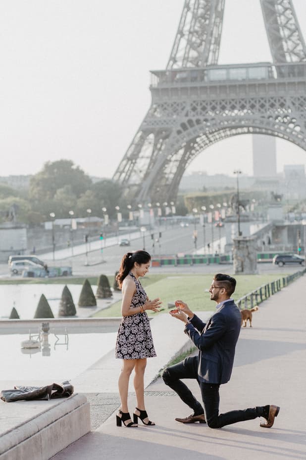 surprise proposal photography paris she said yes