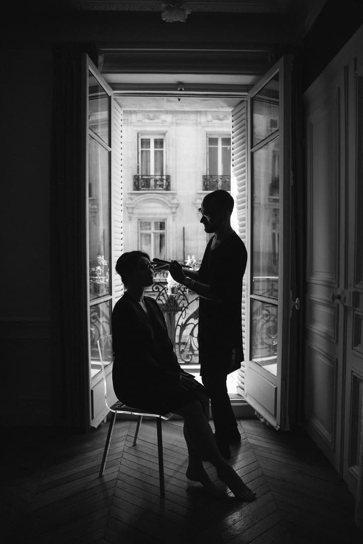 black and white wedding photo paris