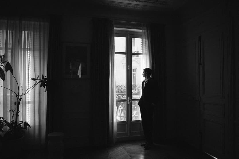 black and white wedding photo paris