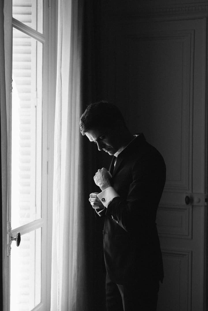black and white wedding photo paris