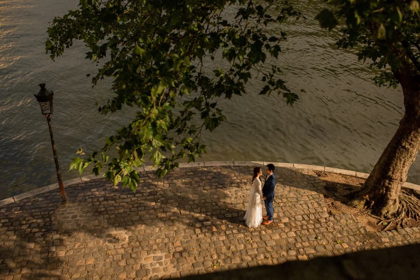 Paris Seine river pre-wedding