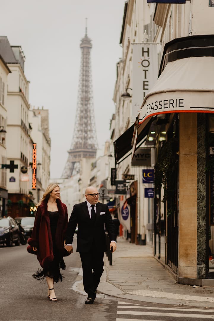 Autumn at Rue Saint Dominique Paris couple photo