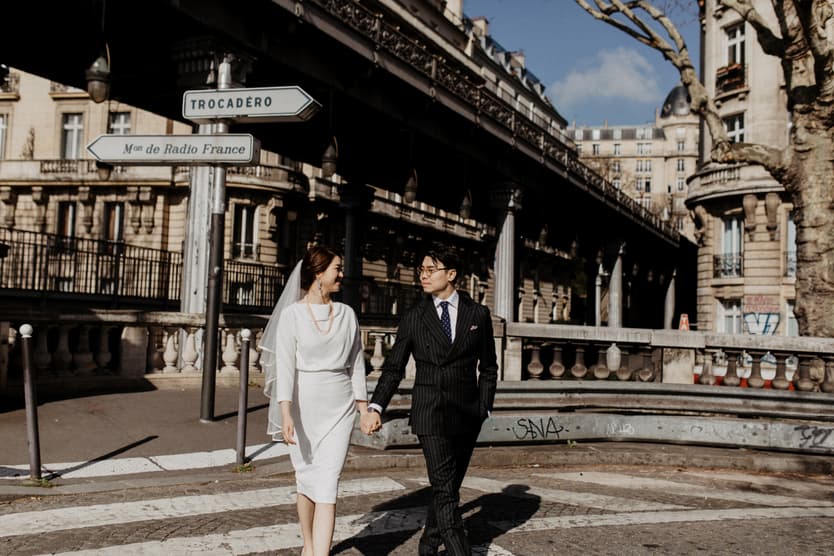 Paris Wedding street style couple