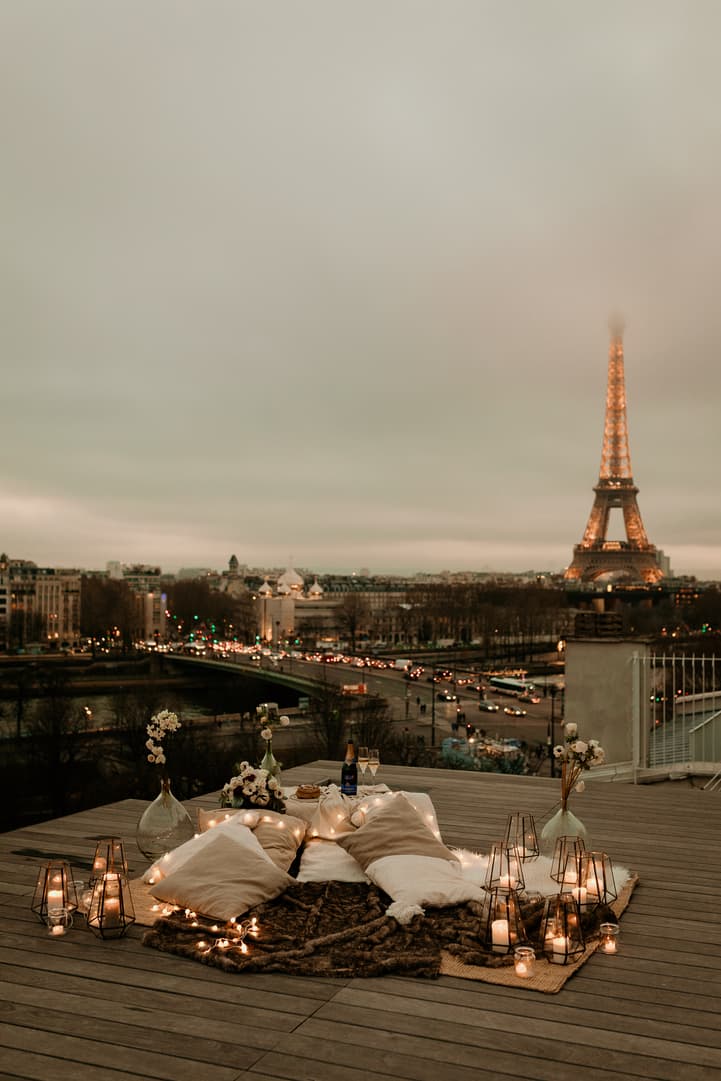 paris wedding elopement on a rooftop