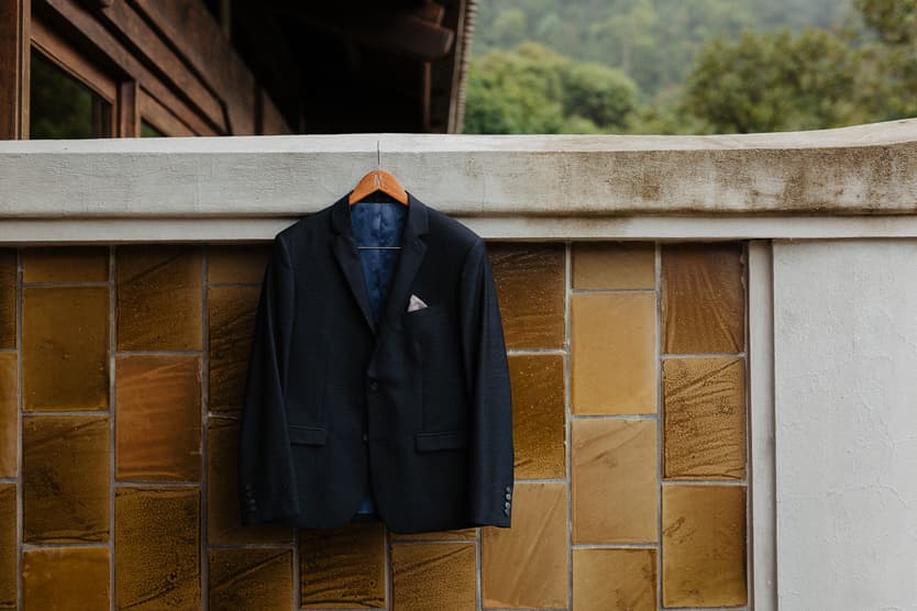 Legacy Yen Tu wedding preparation groom suit
