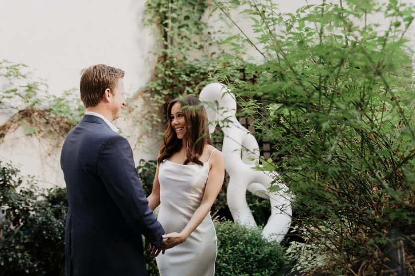 Paris elopement photographer first look