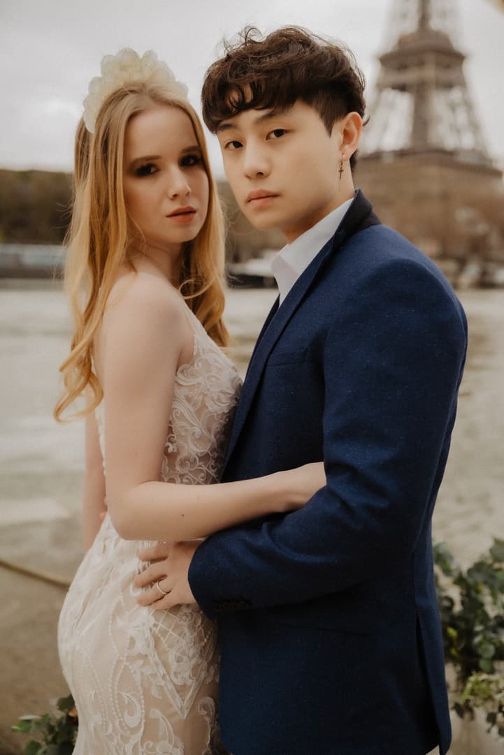 french asian interracial marriage wedding paris