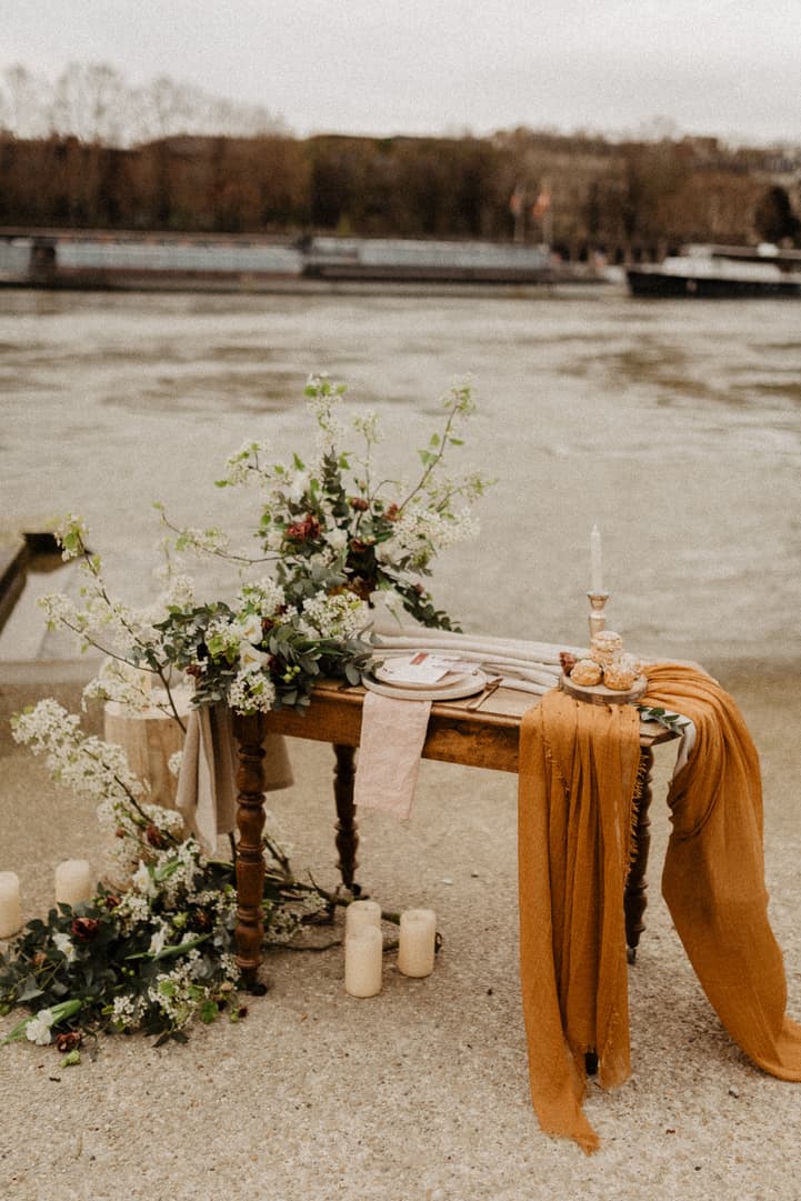 autumn elopement table decoration wedding paris photographer