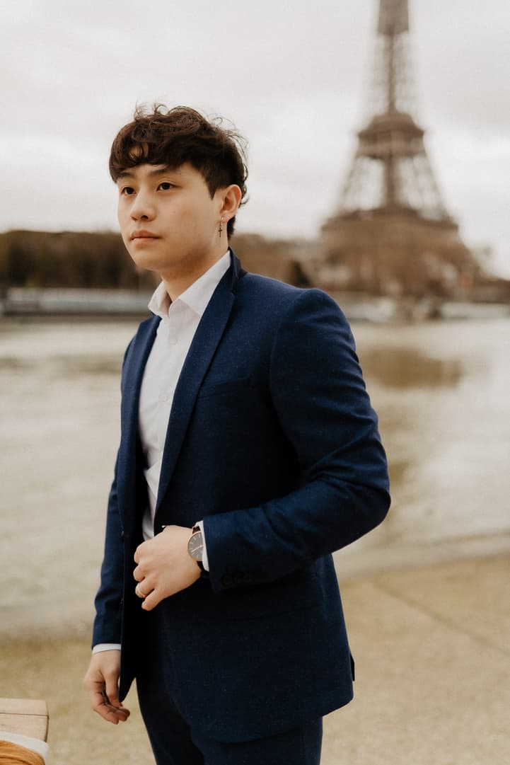 cool asian groom portrait