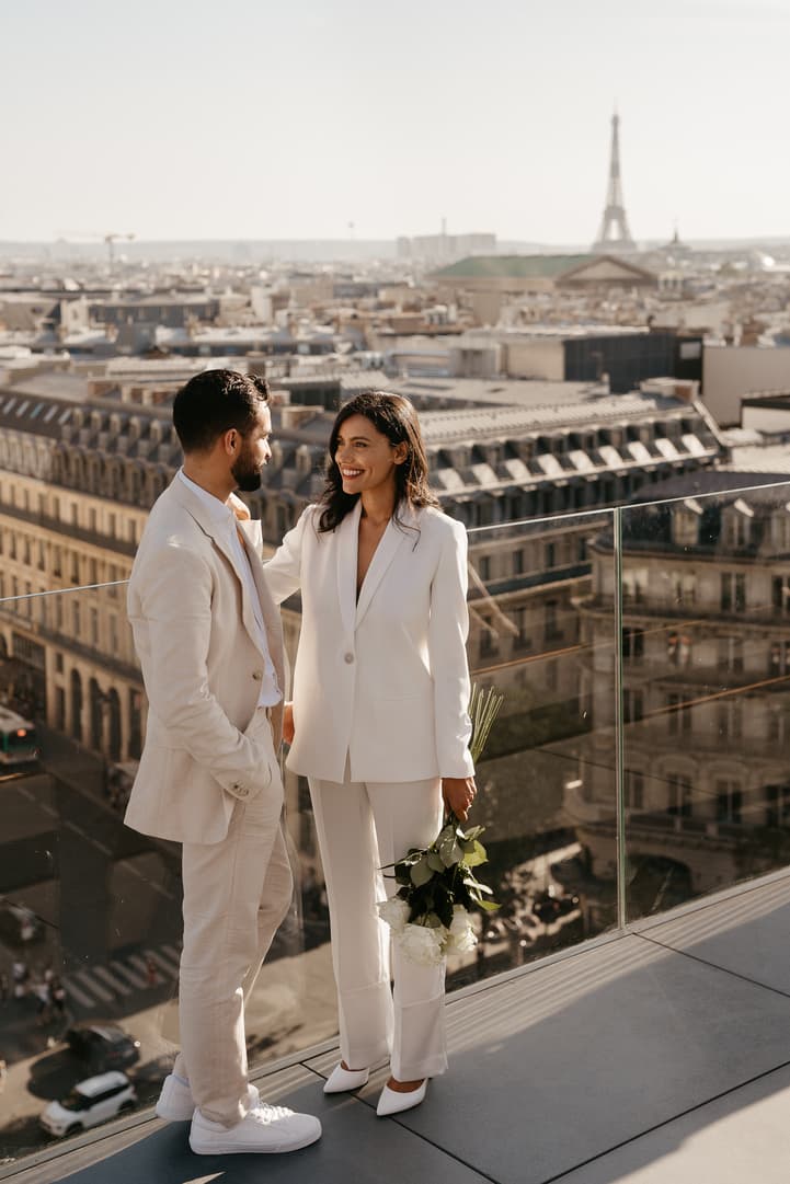 Paris engagement photographer rooftop