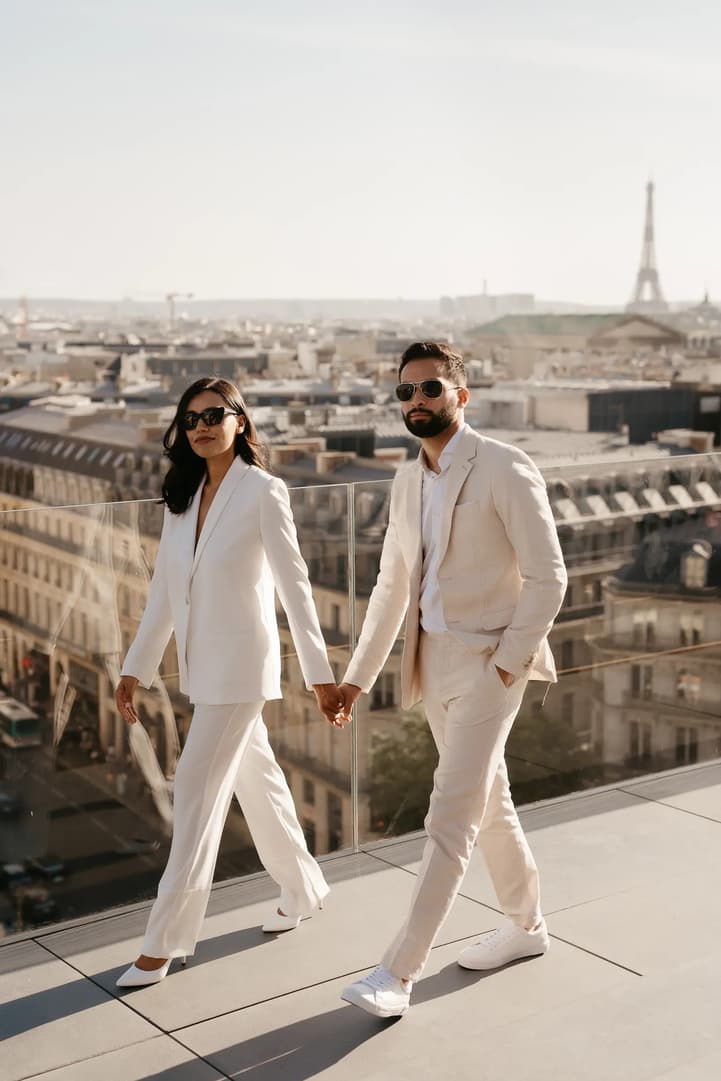 Paris engagement photographer rooftop