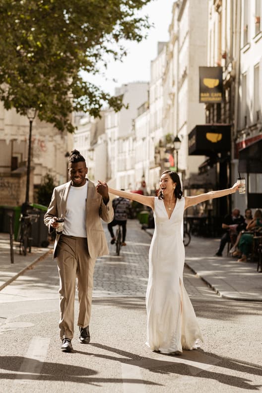 Paris wedding and elopement photo multiracial