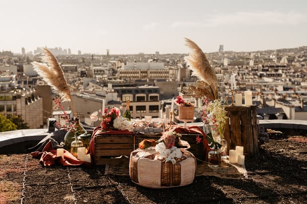 paris rooftop intimate wedding