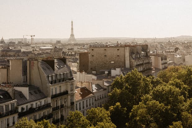 Paris view from rooftop
