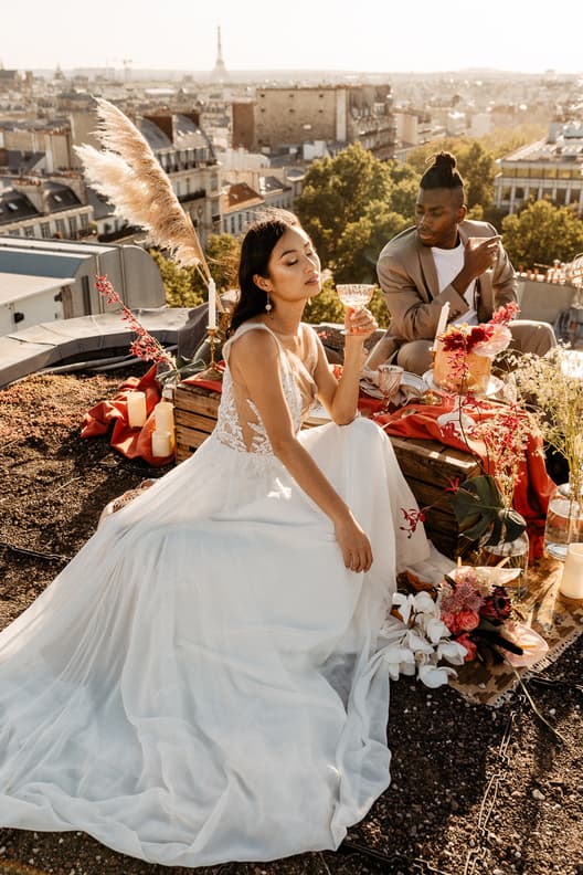 elopement celebration paris rooftop