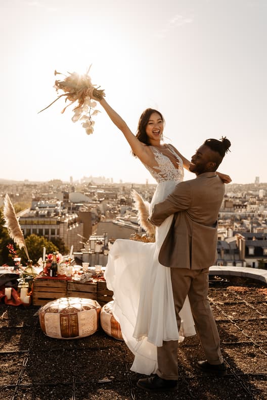 Rooftop wedding in Paris
