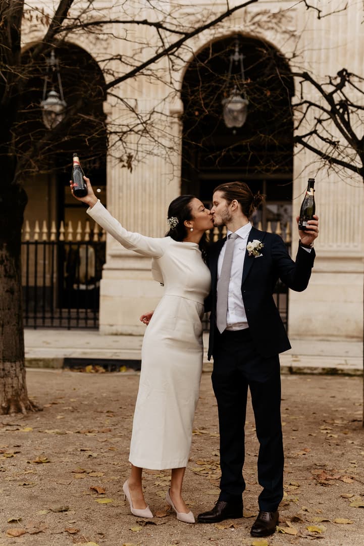 mariage civil paris mairie montrouge couple nouveau mariage fleur champagne