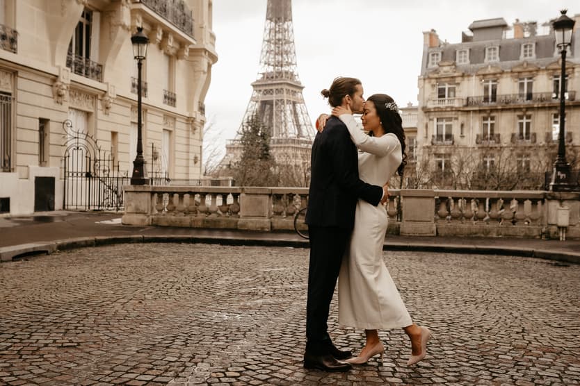interracial couple wedding paris