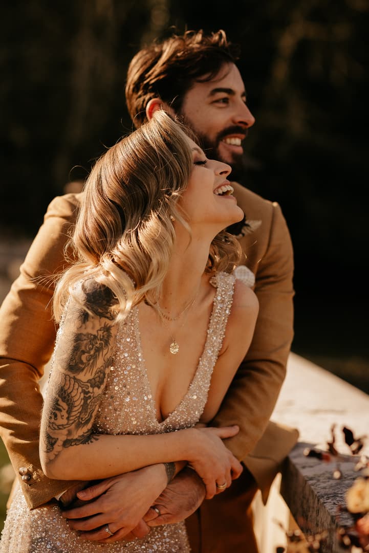 wedding portrat bride with tattoo paris