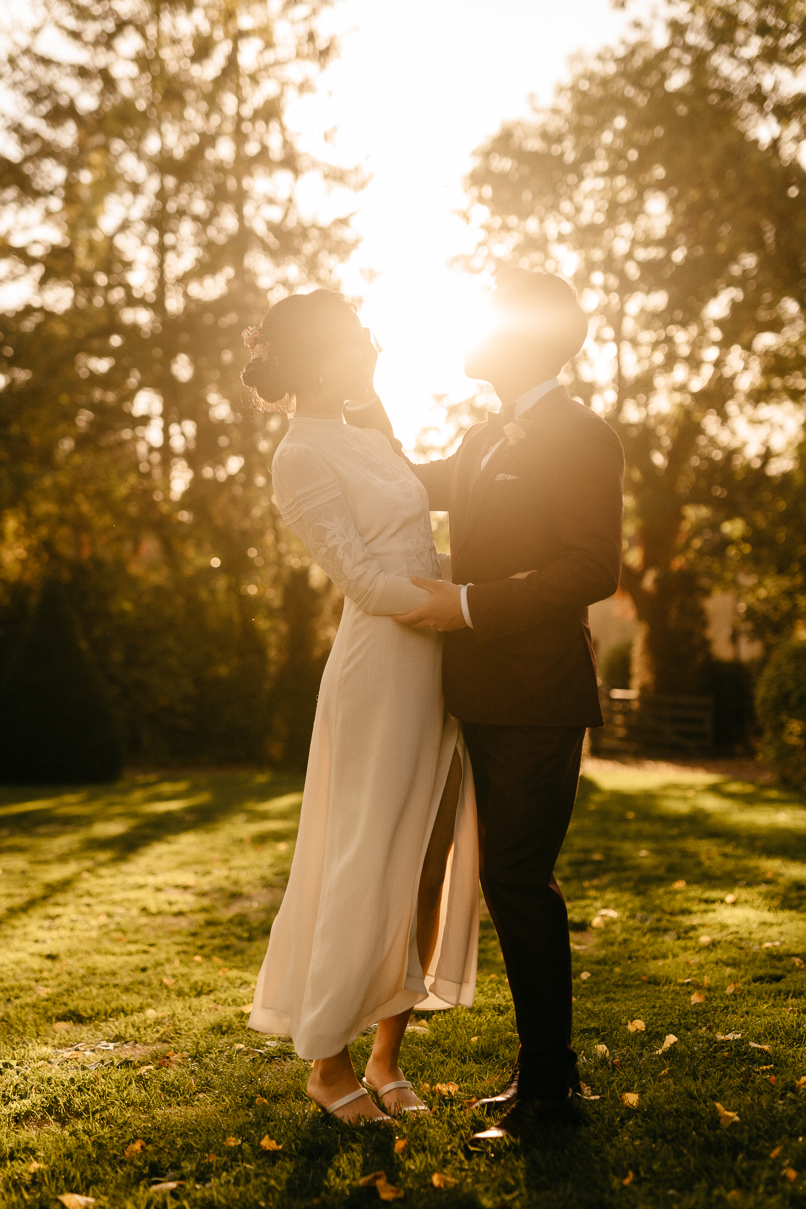 sunset wedding portrait paris photographer