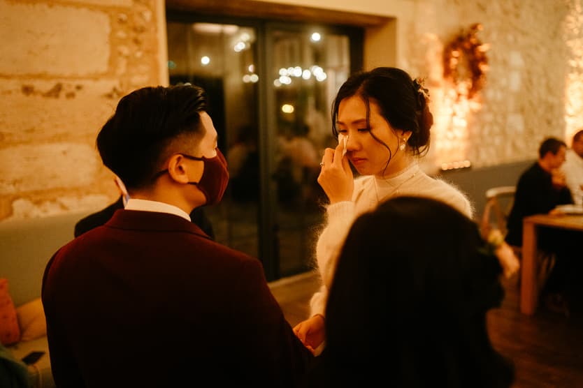 touching wedding moment