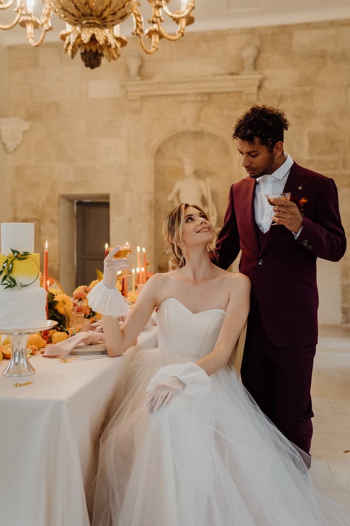 Colorful Elopement citrus wedding ideas