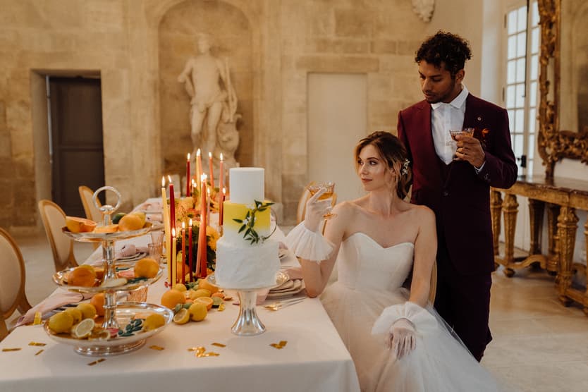 Colorful Elopement citrus wedding ideas