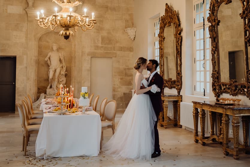 Colorful Elopement citrus wedding ceremony ideas