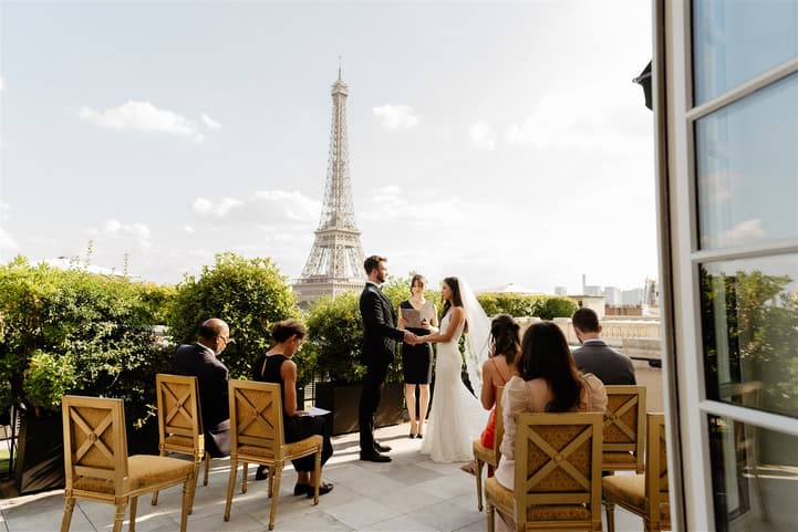 Wedding ceremony Shangri la hotel Paris Eiffel tower