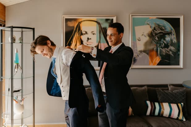Wedding Preparation Groom with Groomsmen