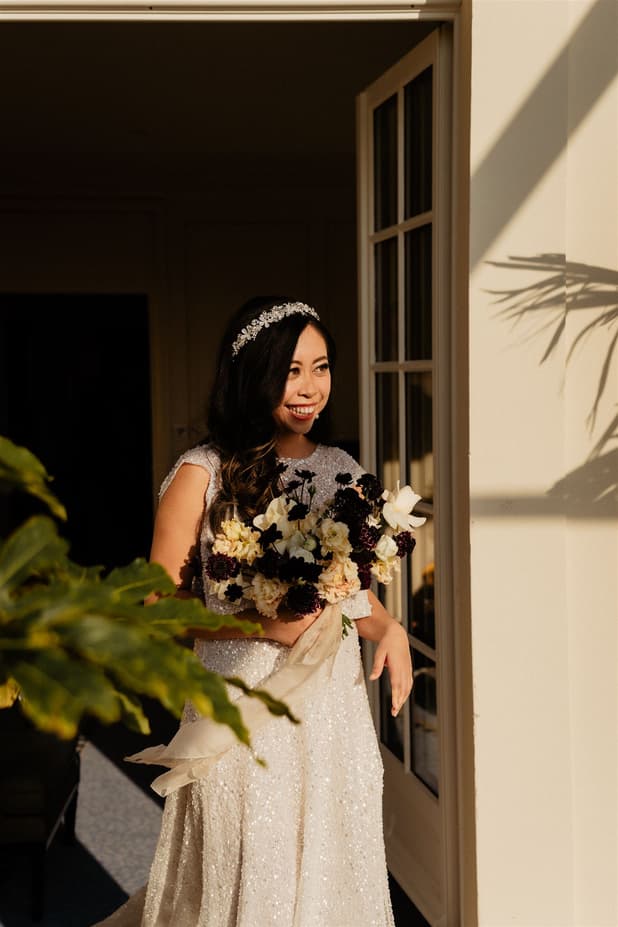 Bride walking down the aisle