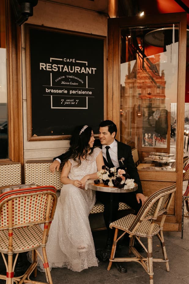 Parisian Café Wedding Shoot