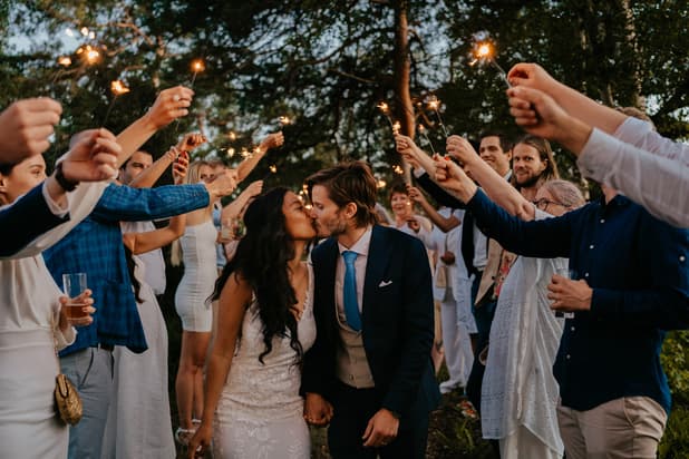 Wedding recepion Inspiration Ideas with fireworks