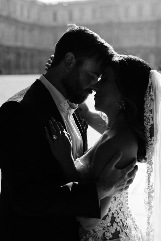 black & white close up elopement