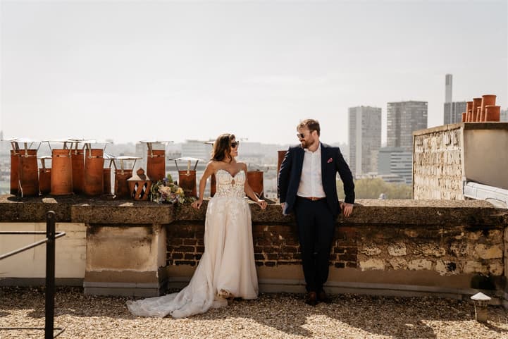 Rooftop Eiffel Tower View Secret Location Couple Portrait