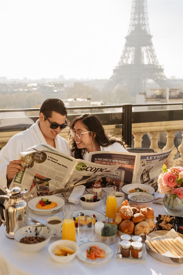 breakfast setup at Shangrila Paris