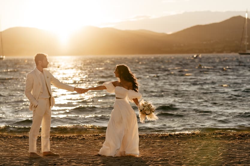 Saint Tropez Beach Wedding Couple Sunset