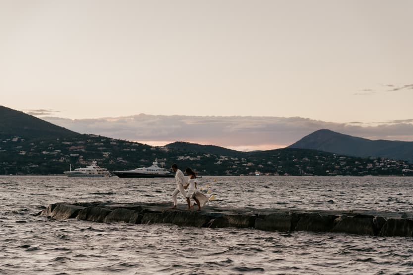 Saint Tropez Beach Wedding Couple Sunset