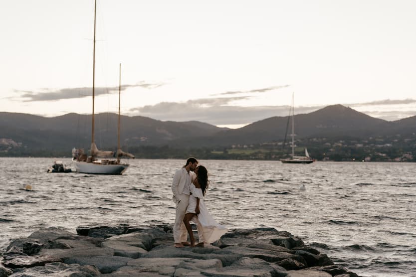 Saint Tropez Beach Wedding Couple Sunset