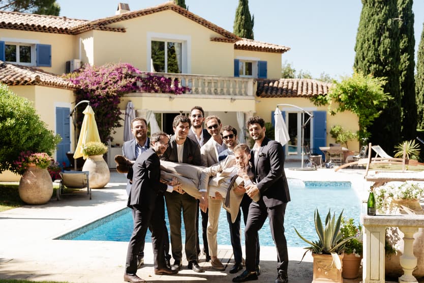 Groom Preparation champagne pop saint Tropez