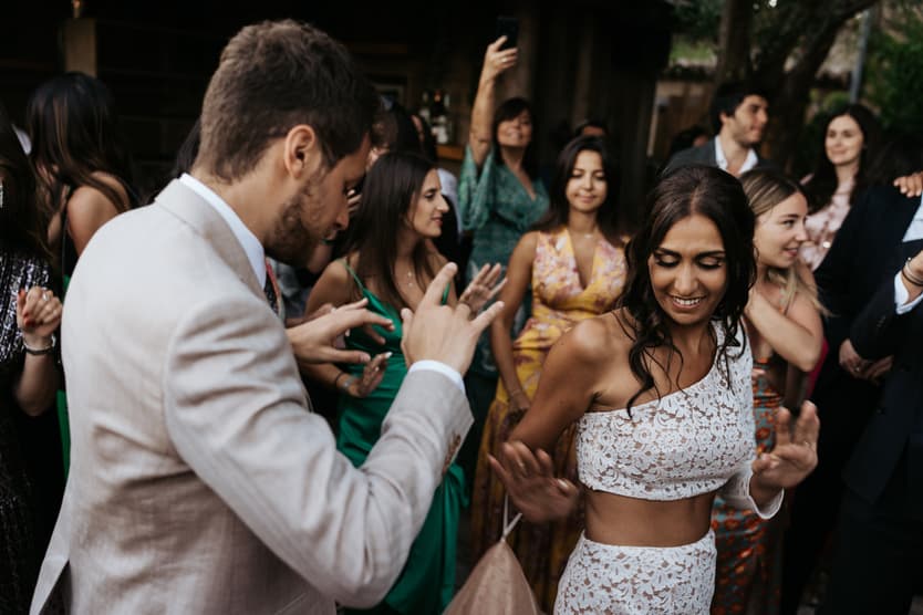 Wedding reception Saint Tropez Bride Groom dancing