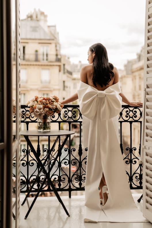 Paris Pre-wedding outfit inspiration dress with bow