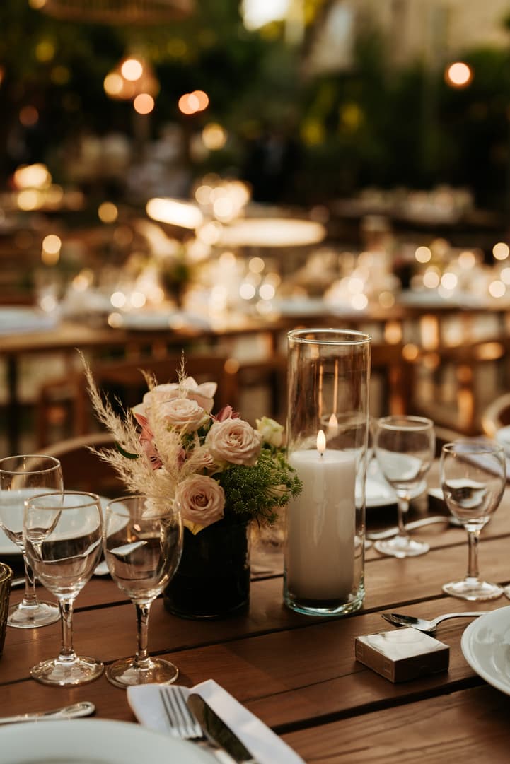 Rustic Bohemian inspired wedding dinner decoration saint tropez