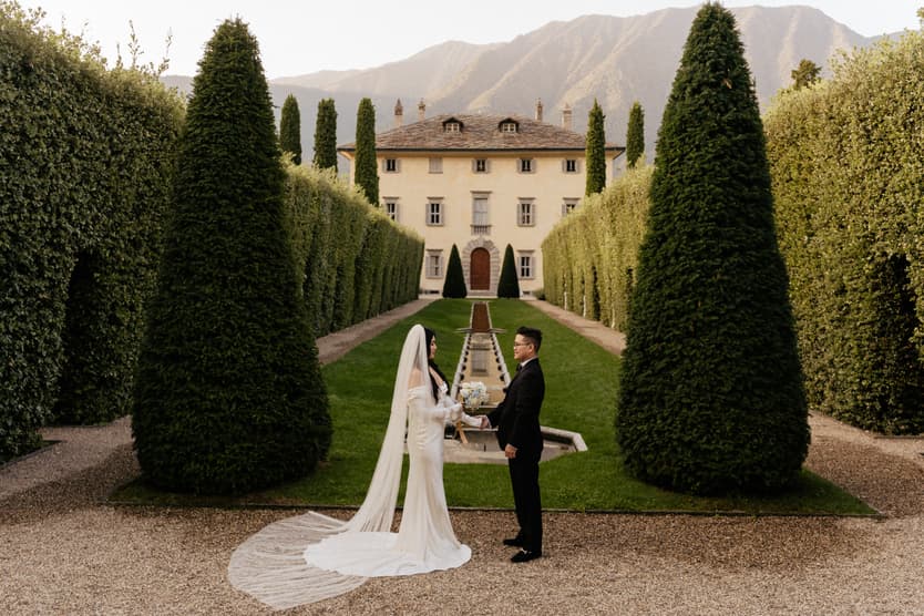 Villa Balbiano garden elopement wedding destination ceremony