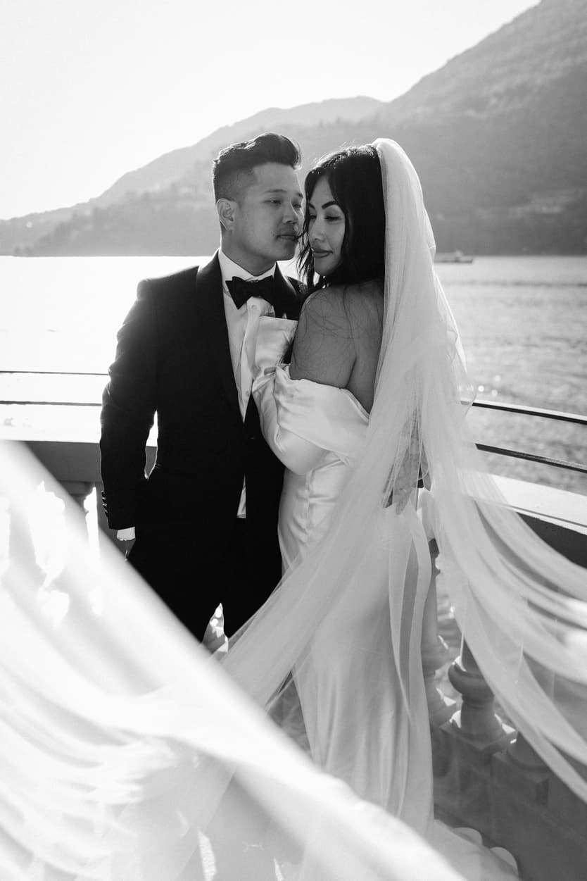 Elopement wedding Mandarin Oriental couple portrait Italy destination wedding photographer videographer