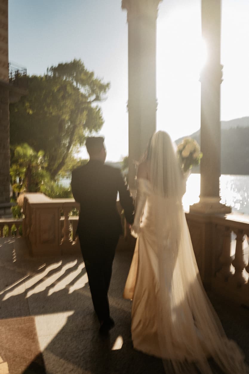 Elopement wedding Mandarin Oriental couple portrait Italy destination wedding photographer videographer