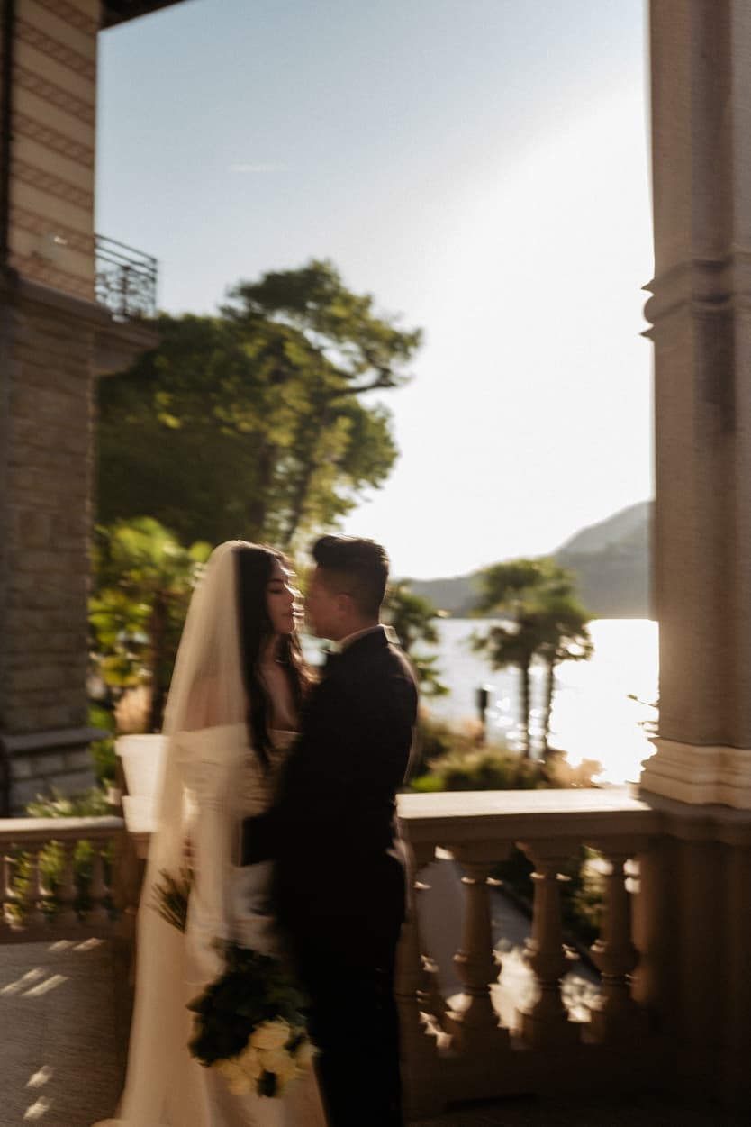 Elopement wedding Mandarin Oriental couple portrait Italy destination wedding photographer videographer